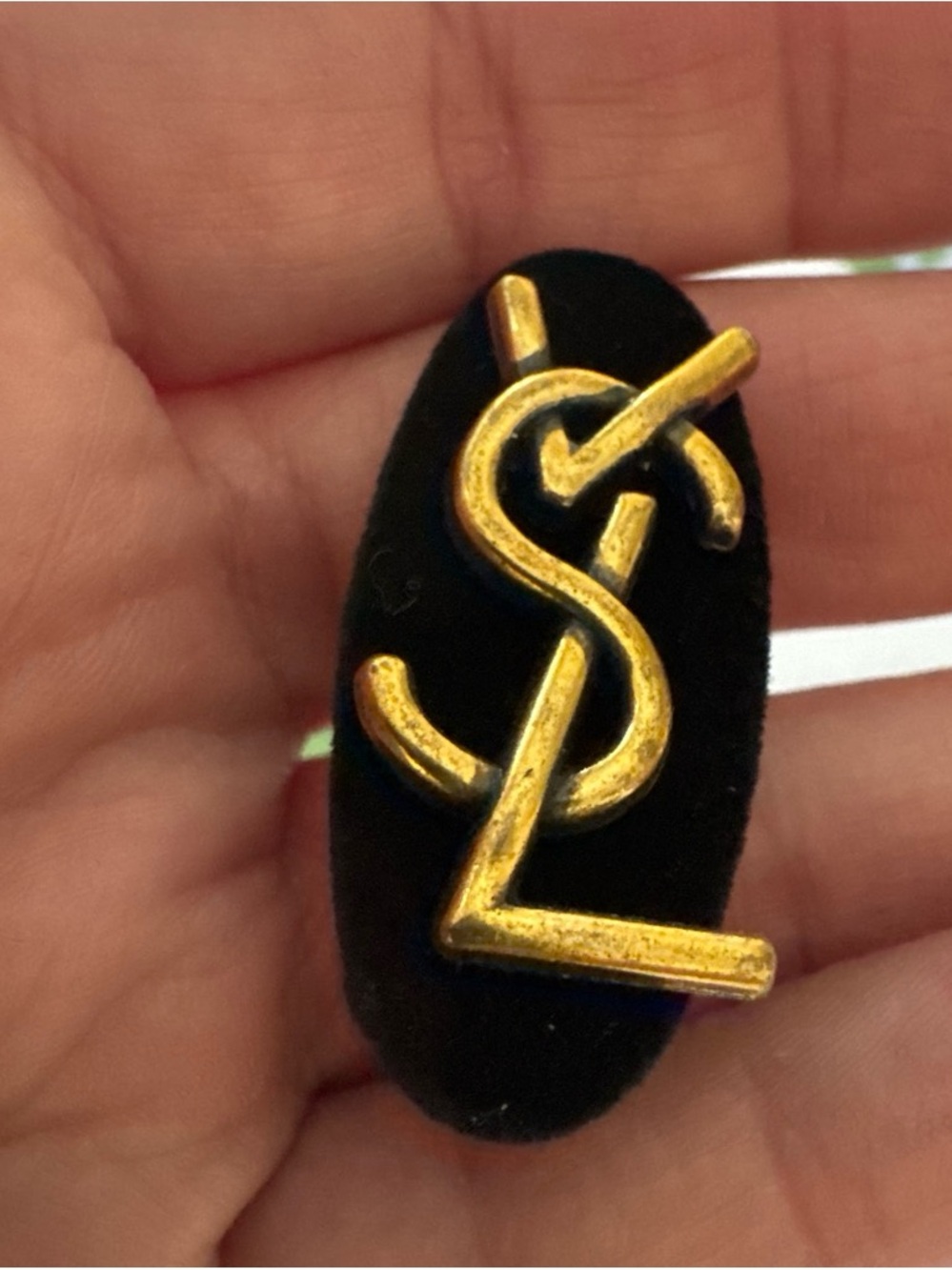 Gold Logo Black Velvet Hair Clips - Picture 2 of 3
